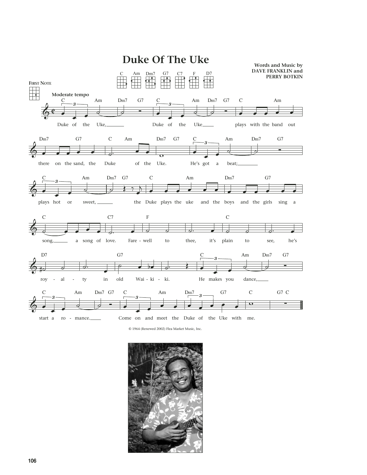 Dave Franklin and Perry Botkin Duke Of The Uke (from The Daily Ukulele) (arr. Liz and Jim Beloff) sheet music notes and chords arranged for Ukulele