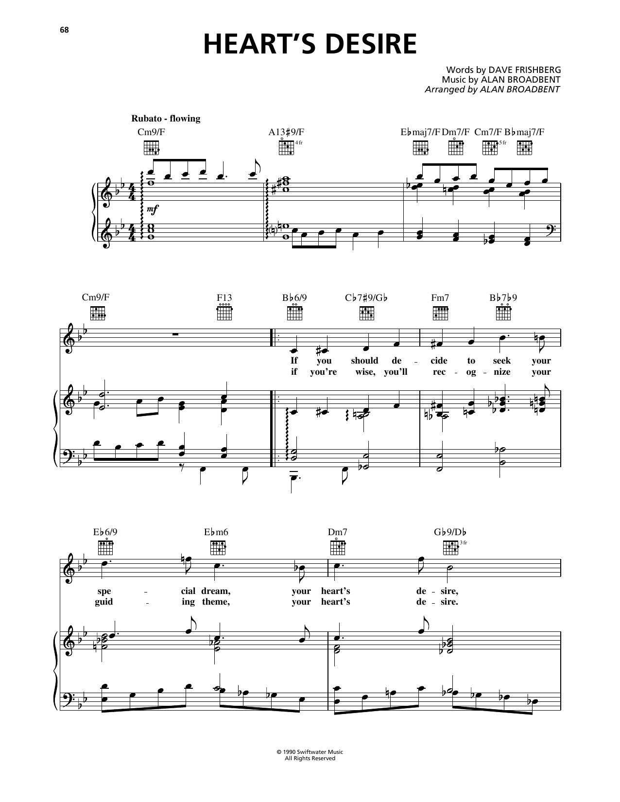 Dave Frishberg Heart's Desire sheet music notes and chords arranged for Piano, Vocal & Guitar Chords (Right-Hand Melody)