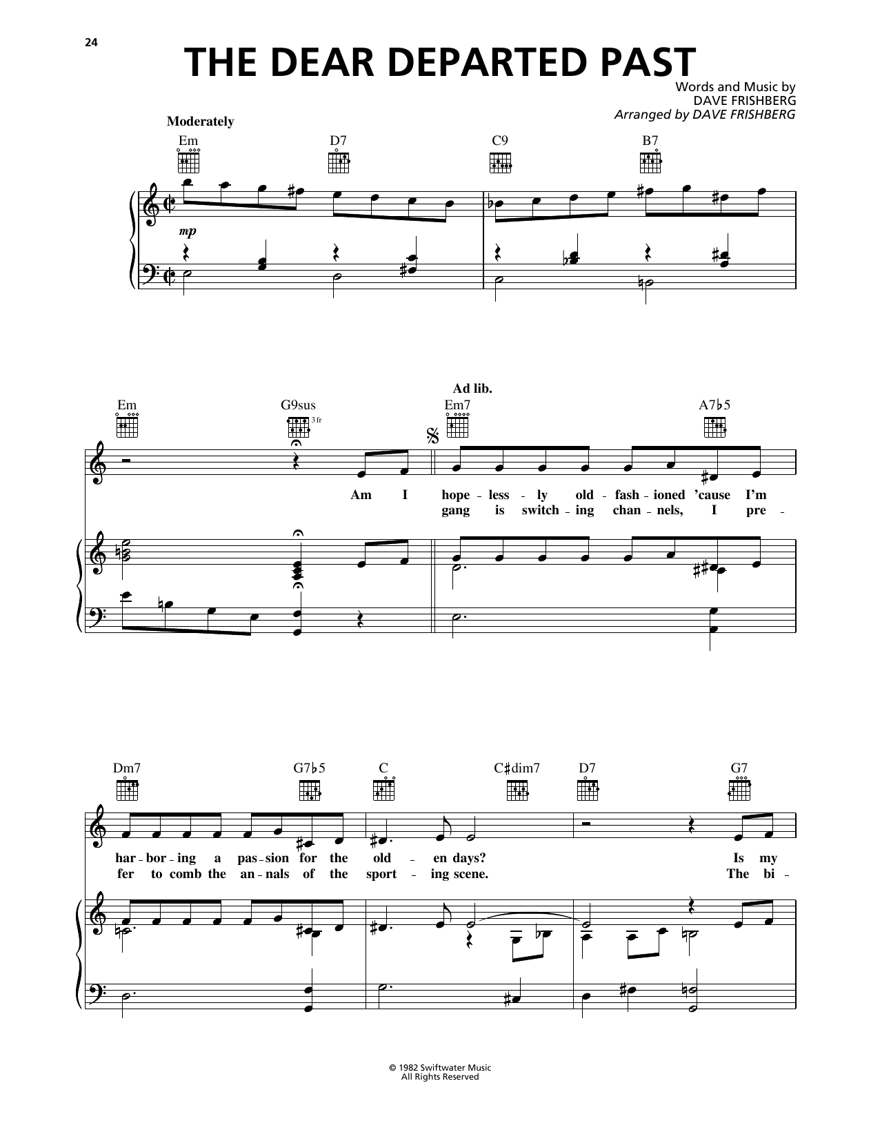 Dave Frishberg The Dear Departed Past sheet music notes and chords arranged for Piano, Vocal & Guitar Chords (Right-Hand Melody)