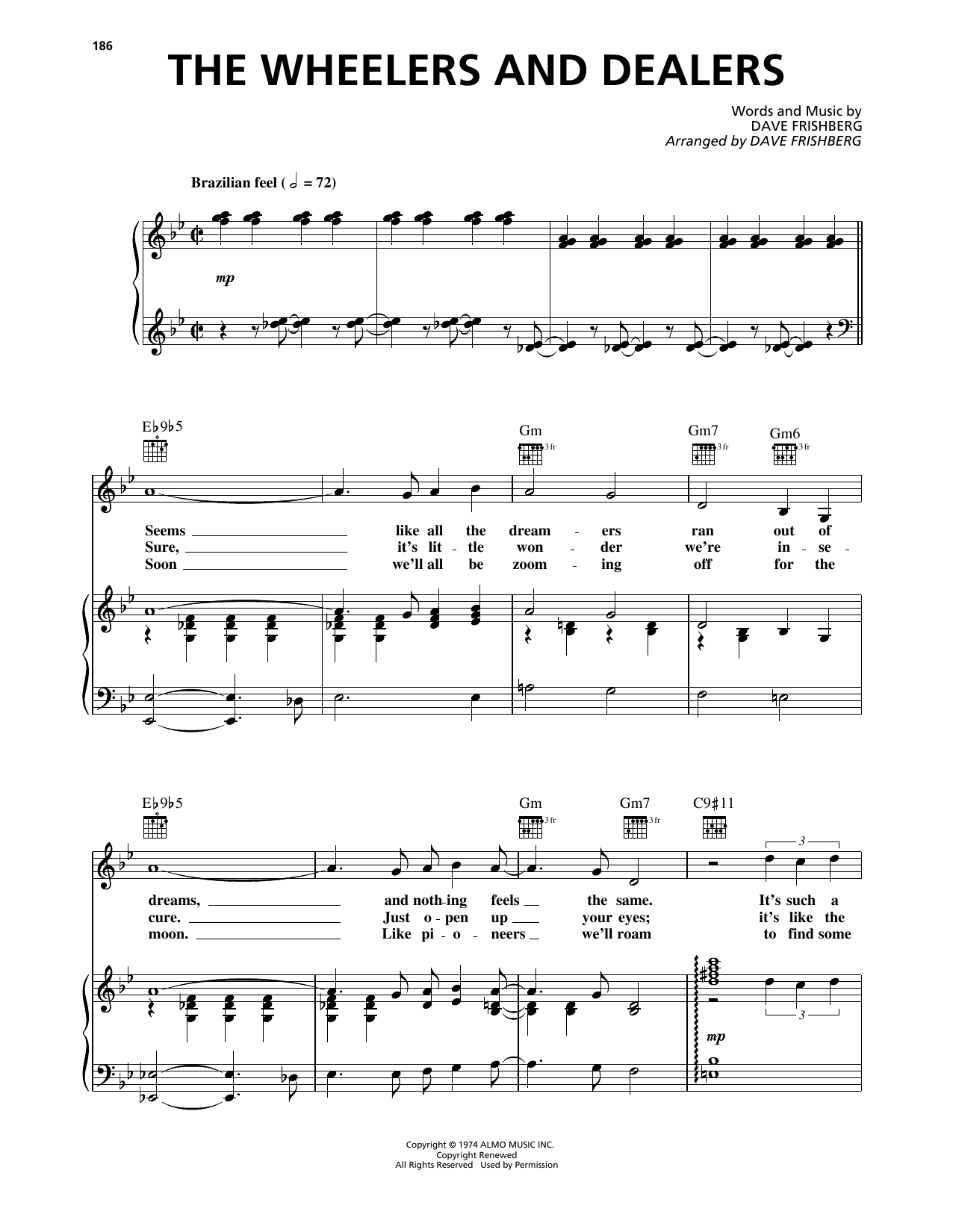 Dave Frishberg The Wheelers and Dealers sheet music notes and chords arranged for Piano, Vocal & Guitar Chords (Right-Hand Melody)