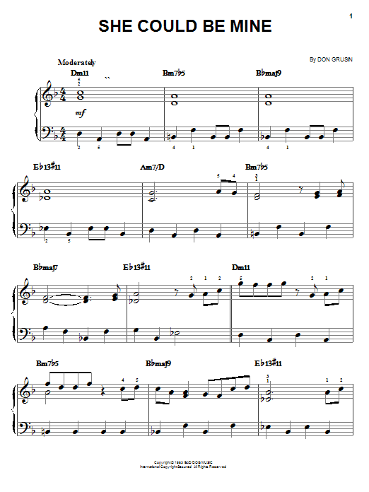 Dave Grusin She Could Be Mine sheet music notes and chords arranged for Easy Piano