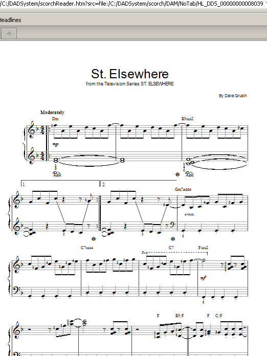 Dave Grusin St. Elsewhere sheet music notes and chords arranged for Easy Piano