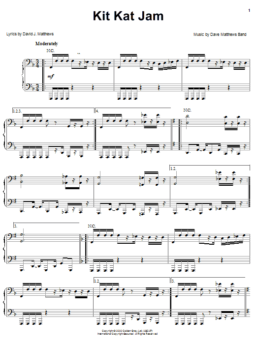 Dave Matthews Band Kit Kat Jam sheet music notes and chords arranged for Guitar Tab