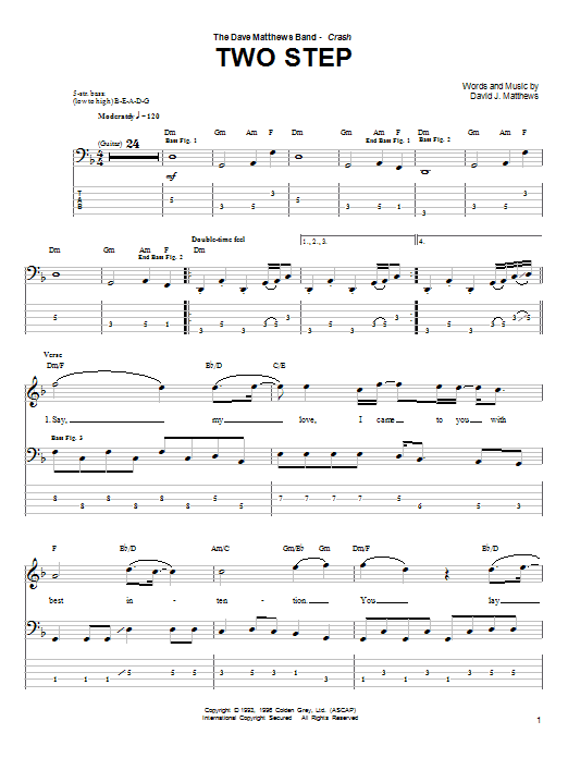 Dave Matthews Band Two Step sheet music notes and chords arranged for Drums Transcription