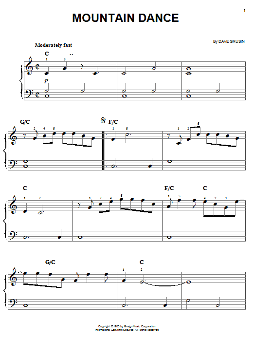 Dave Grusin Mountain Dance sheet music notes and chords. Download Printable PDF.