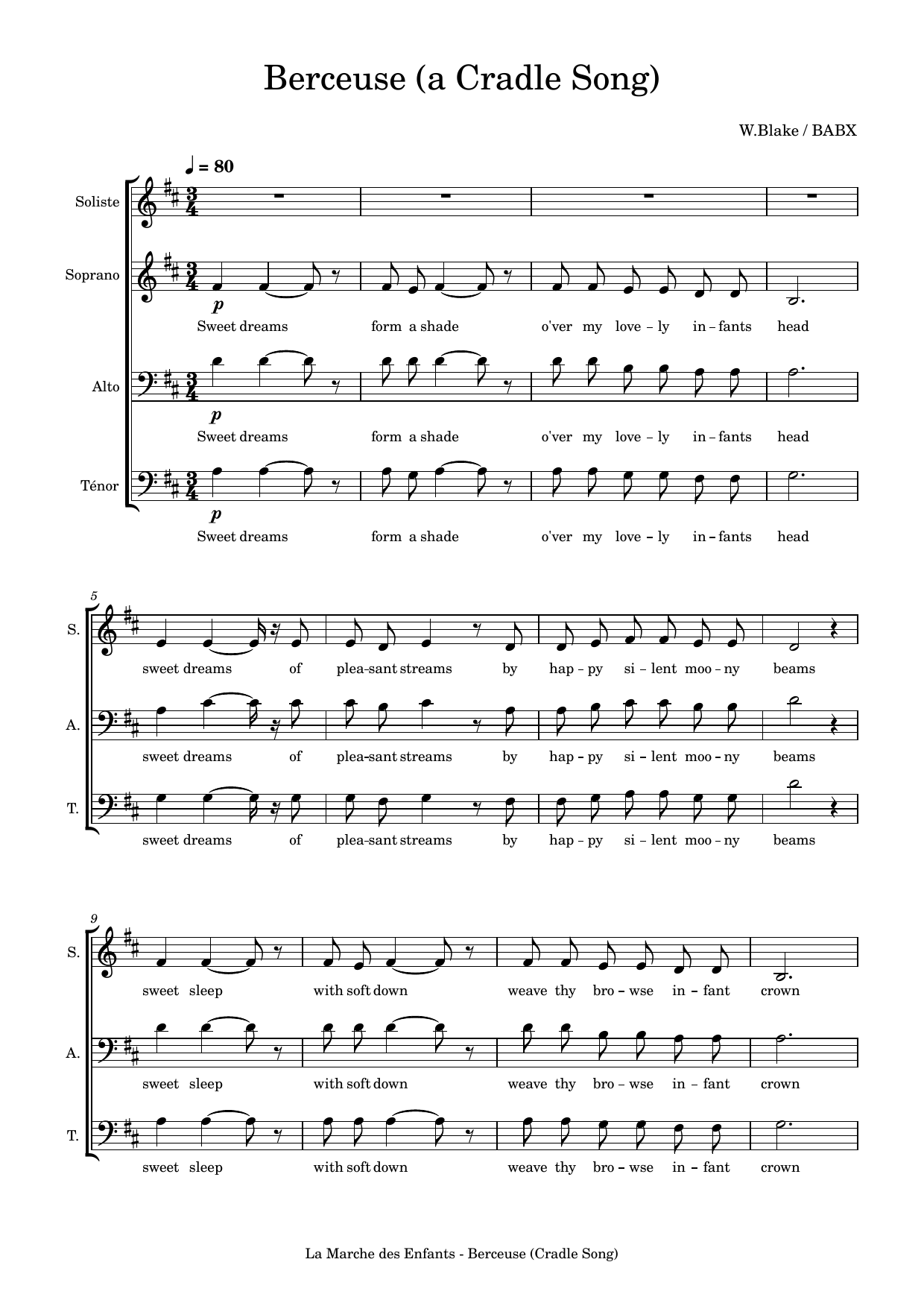 David Babin (Babx) Berceuse (A Cradle Song) sheet music notes and chords arranged for Choir
