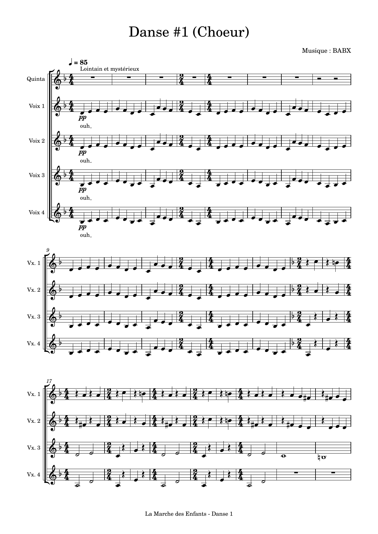 David Babin (Babx) Danse 1 sheet music notes and chords arranged for Choir
