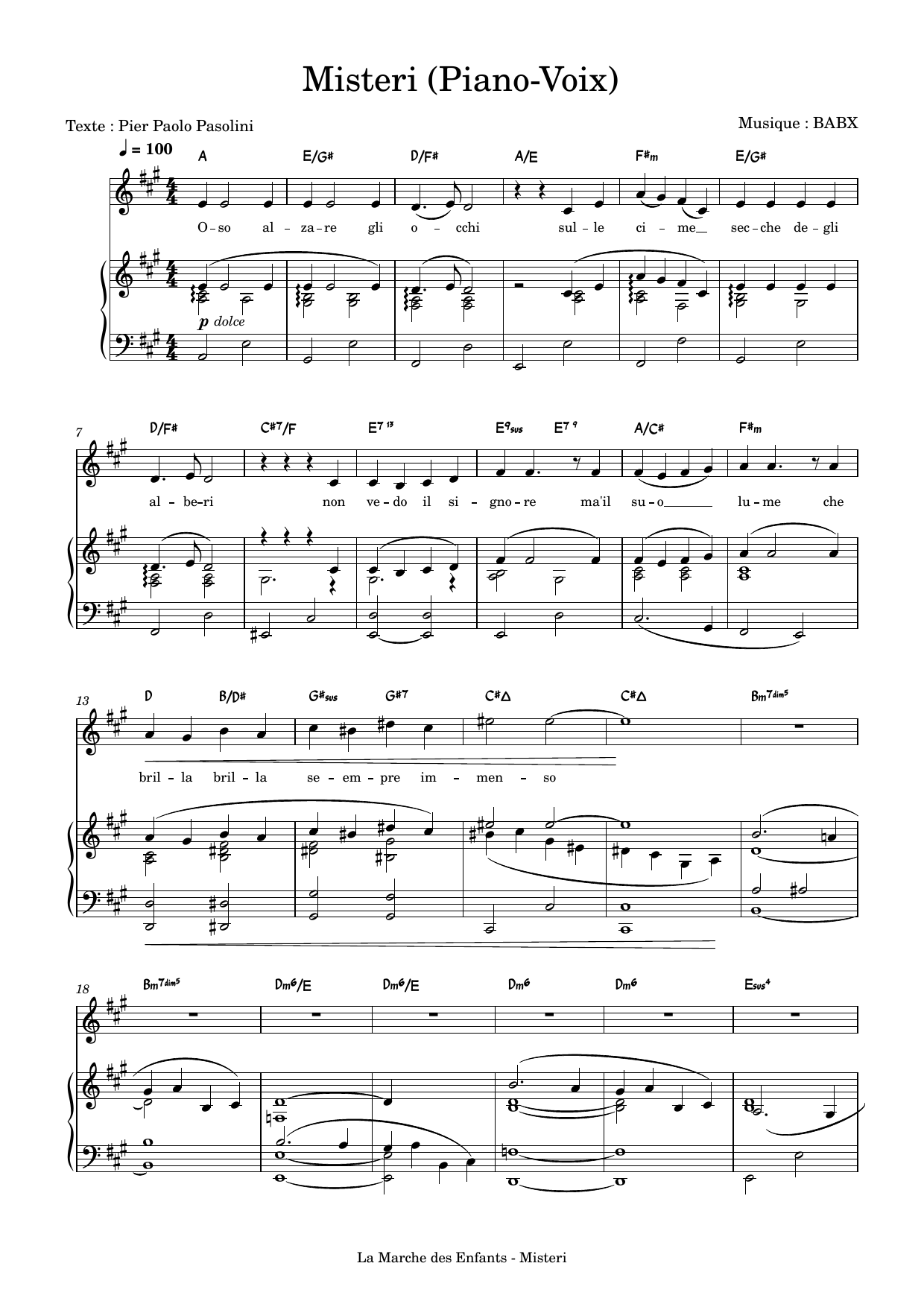 David Babin (Babx) Misteri sheet music notes and chords arranged for Piano & Vocal