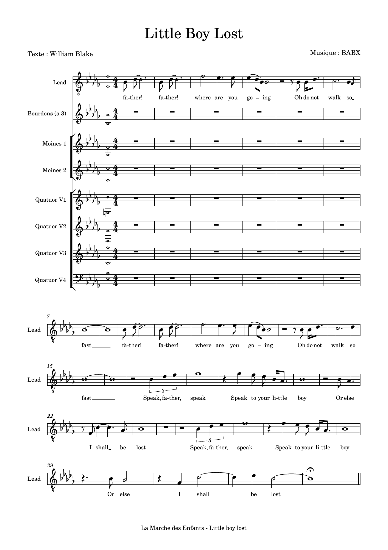 David Babin (Babx) The Little Boy Lost sheet music notes and chords arranged for Choir