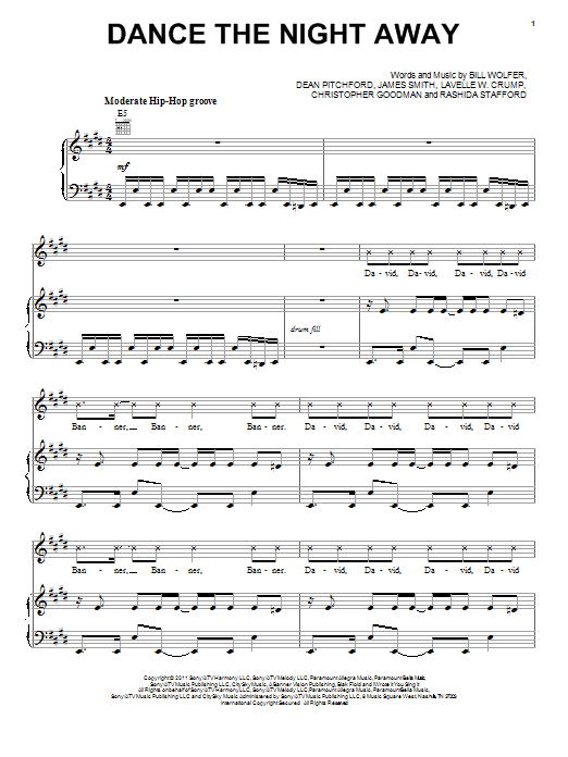 David Banner featuring Denim Dance The Night Away sheet music notes and chords arranged for Piano, Vocal & Guitar Chords (Right-Hand Melody)