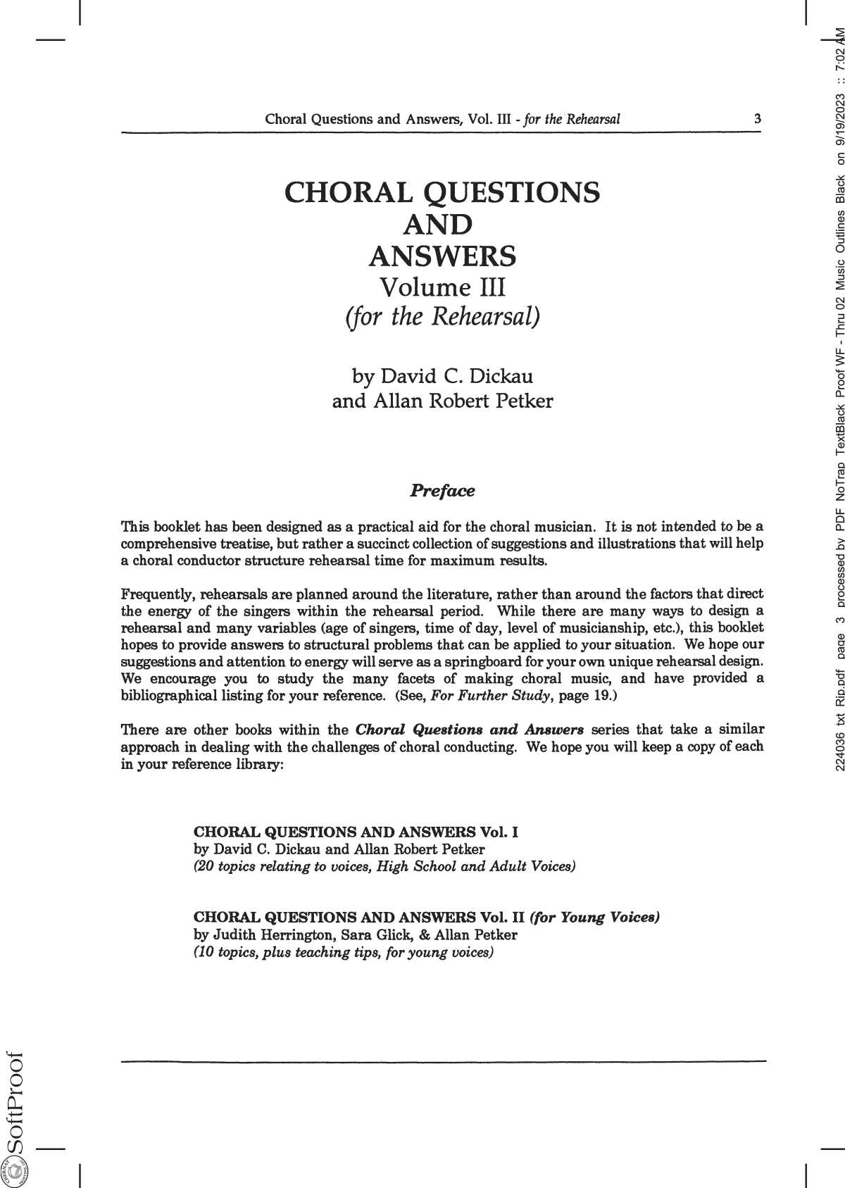 David C. Dickau Choral Questions And Answers, Volume III sheet music notes and chords arranged for Choir