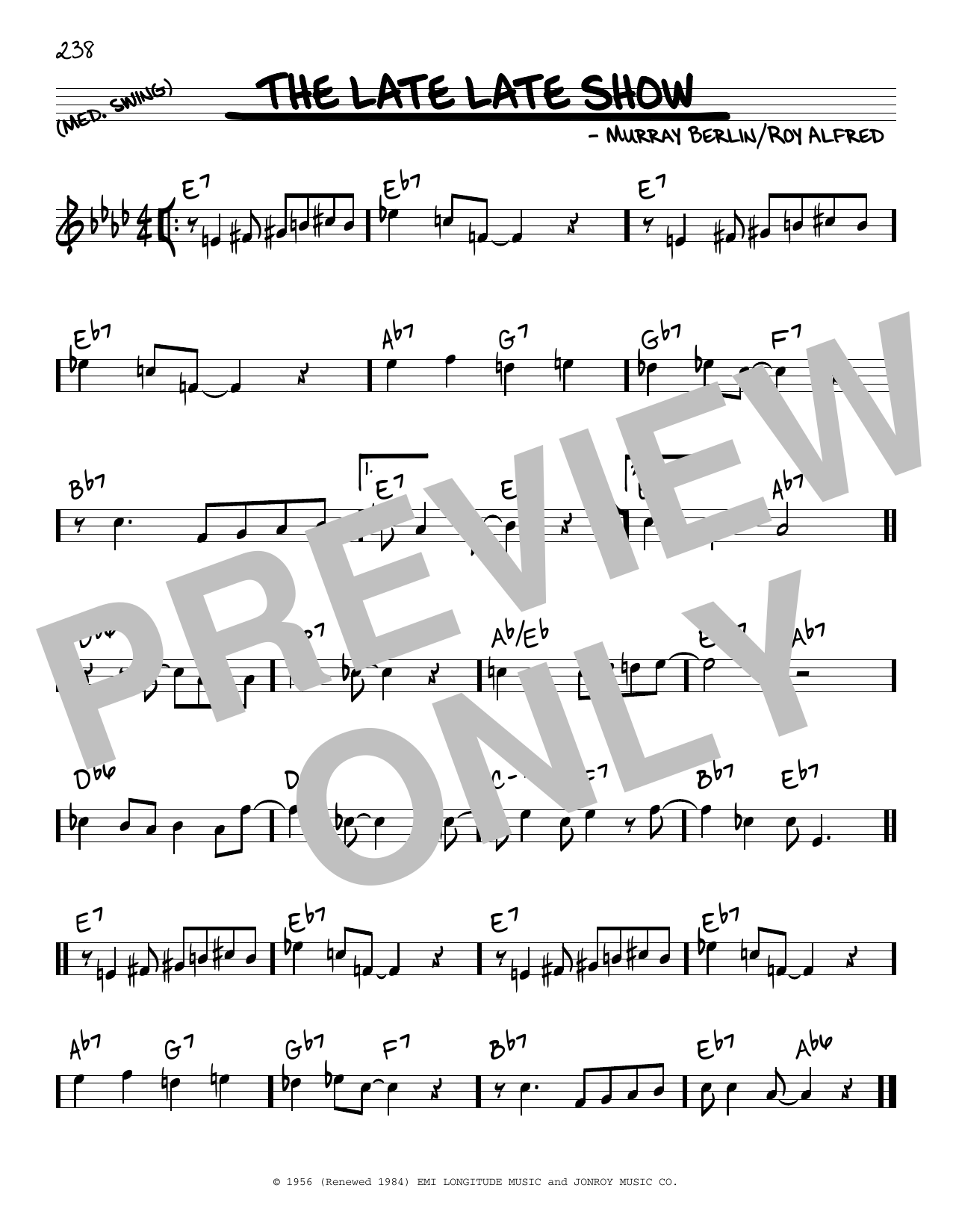 David Cavanaugh The Late Late Show sheet music notes and chords arranged for Real Book – Melody & Chords