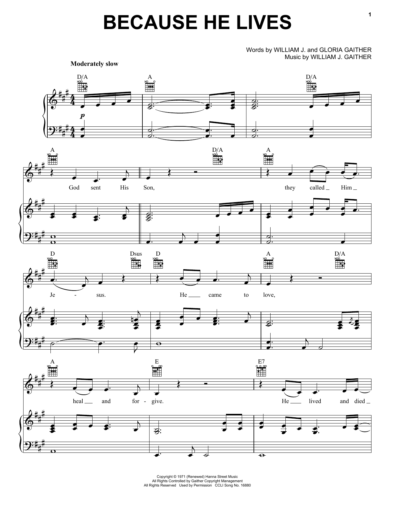 David Crowder Band Because He Lives sheet music notes and chords arranged for Piano, Vocal & Guitar Chords (Right-Hand Melody)