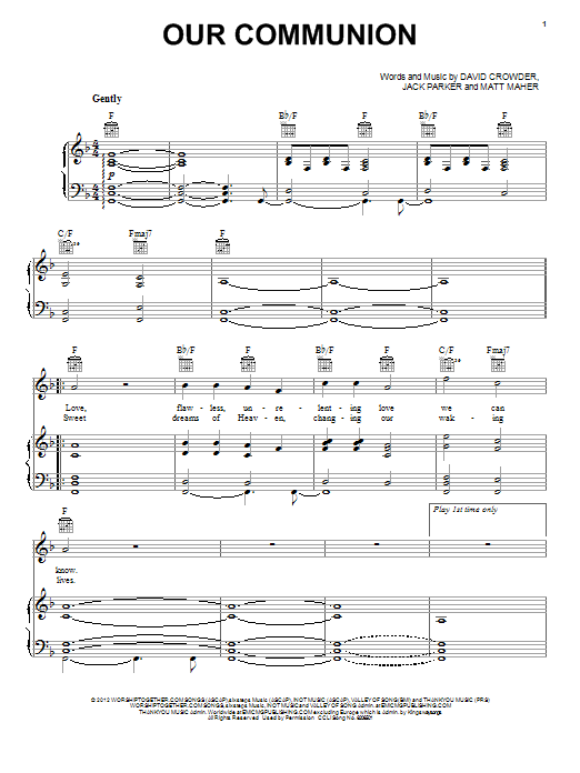 David Crowder Band Our Communion sheet music notes and chords arranged for Piano, Vocal & Guitar Chords (Right-Hand Melody)