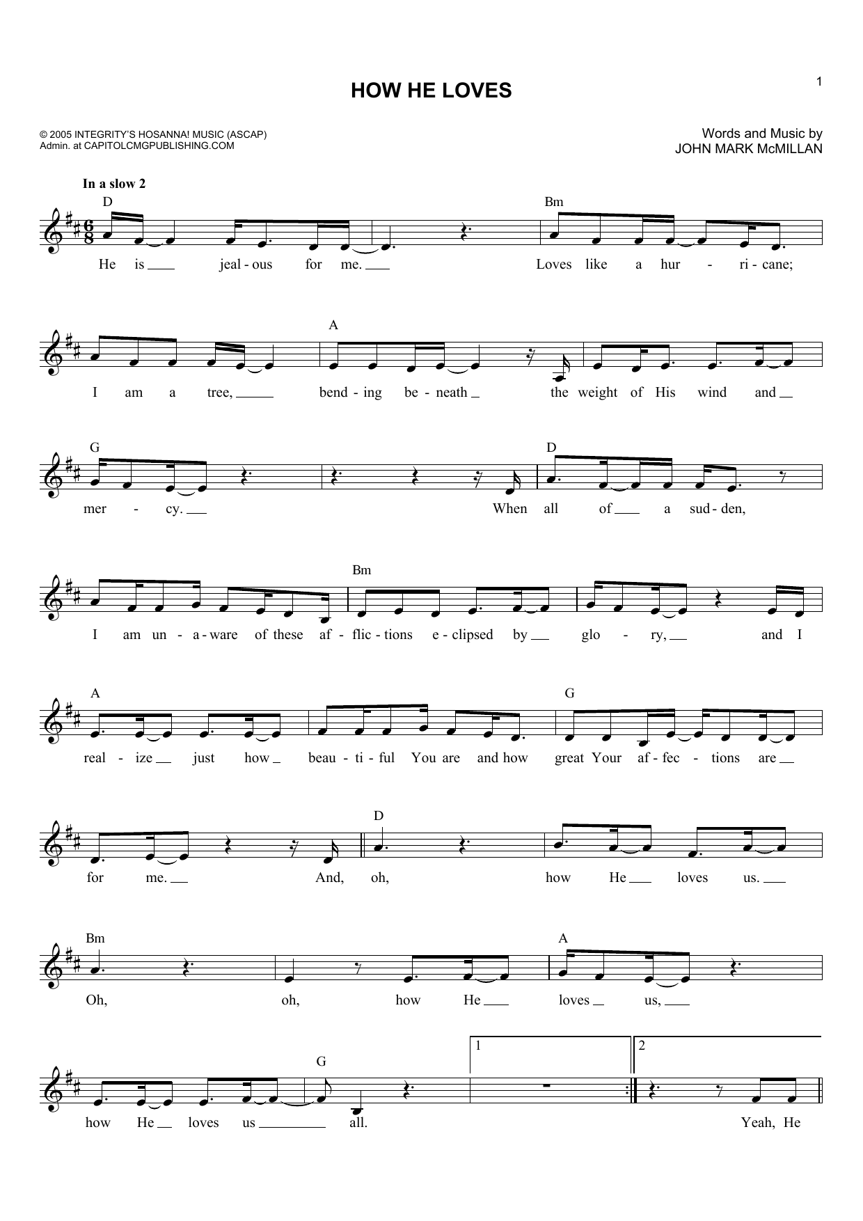 David Crowder*Band How He Loves sheet music notes and chords arranged for Lead Sheet / Fake Book