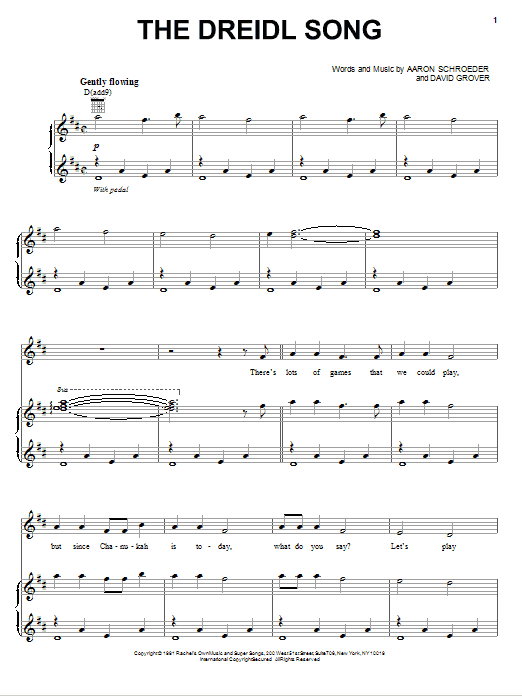 David Grover & The Big Bear Band The Dreidl Song sheet music notes and chords arranged for Piano, Vocal & Guitar Chords (Right-Hand Melody)