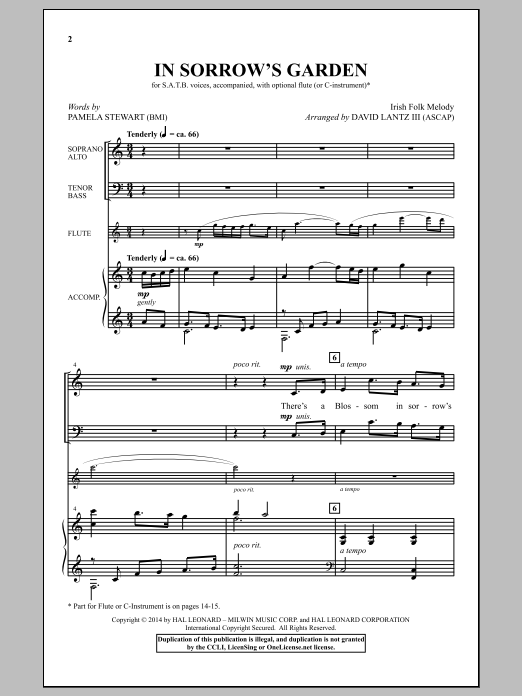 David Lantz III In Sorrow's Garden sheet music notes and chords arranged for SATB Choir