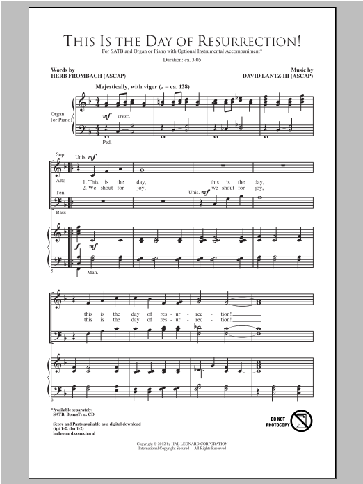 David Lantz III This Is The Day Of Resurrection! sheet music notes and chords arranged for SATB Choir