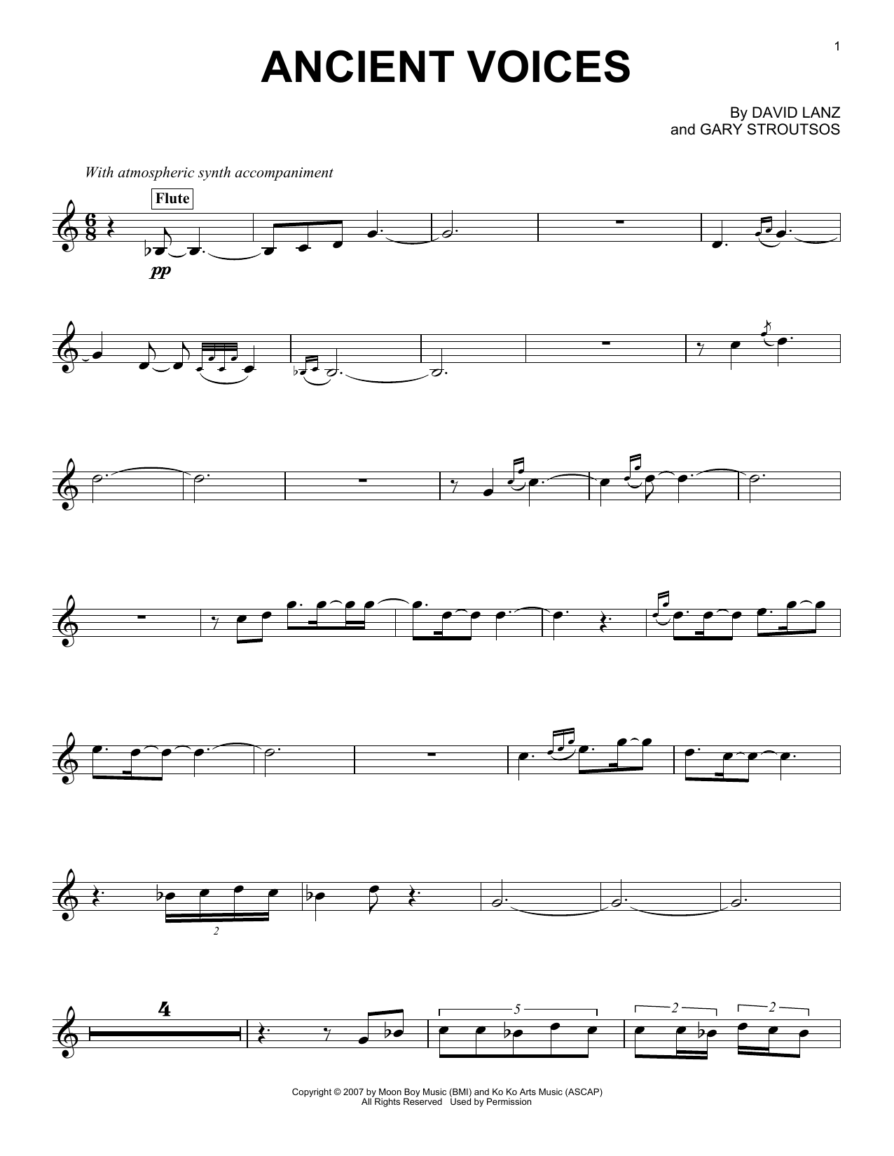 David Lanz & Gary Stroutsos Ancient Voices sheet music notes and chords arranged for Piano Solo
