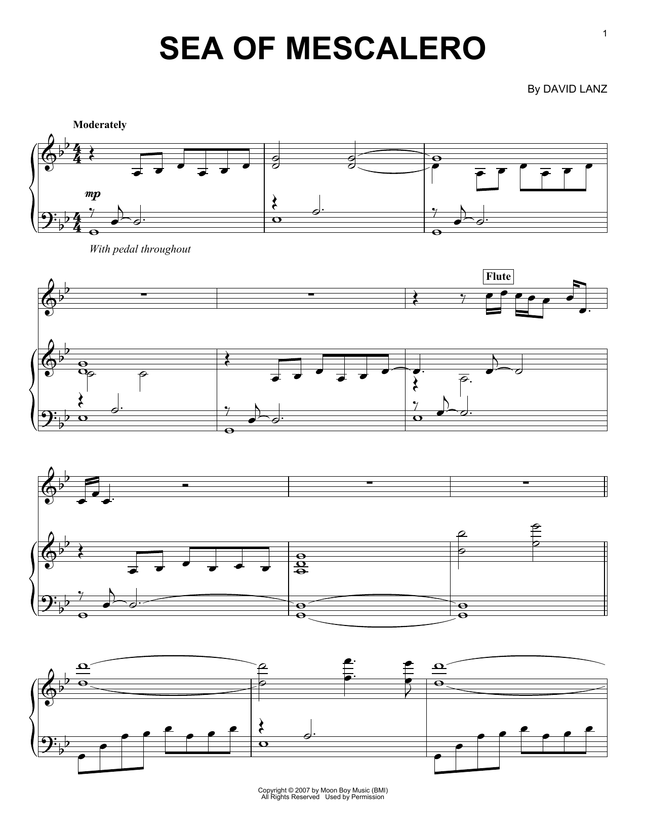David Lanz & Gary Stroutsos Sea Of Mescalero sheet music notes and chords arranged for Piano Solo