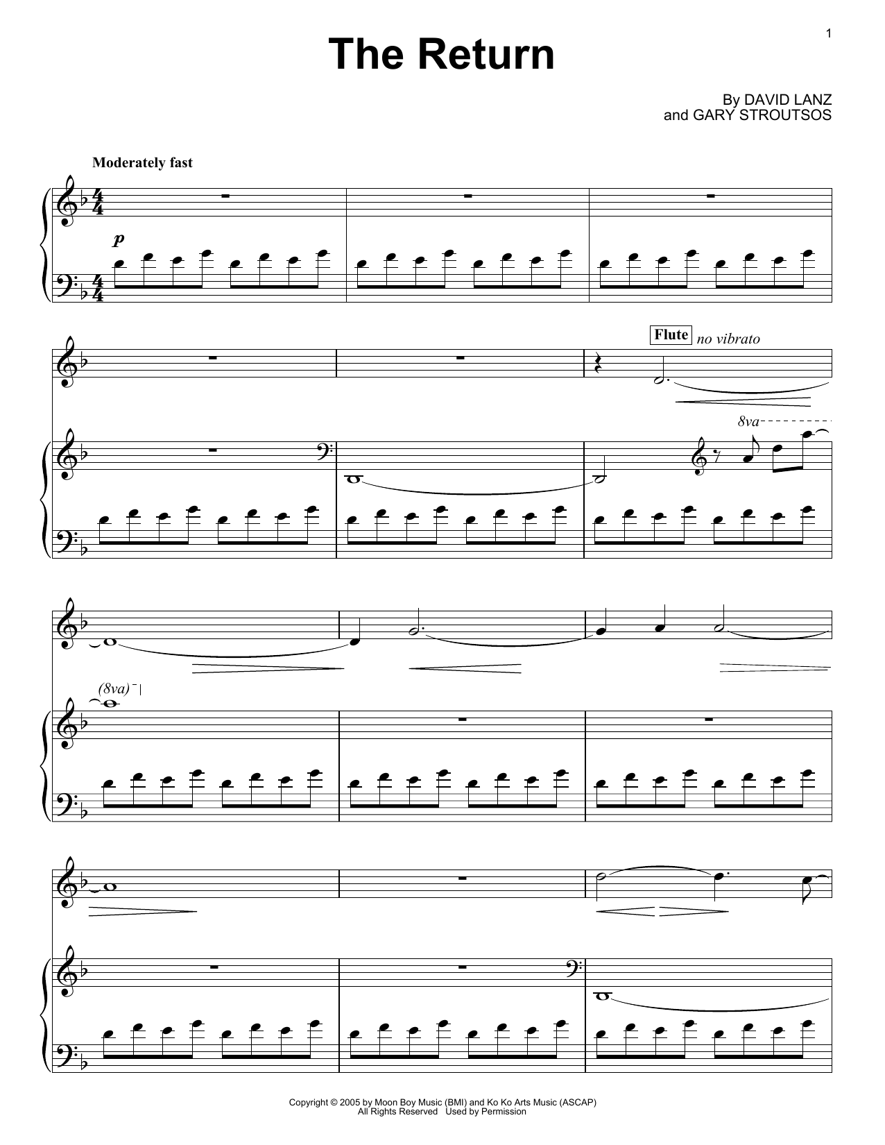 David Lanz & Gary Stroutsos The Return sheet music notes and chords arranged for Piano Solo