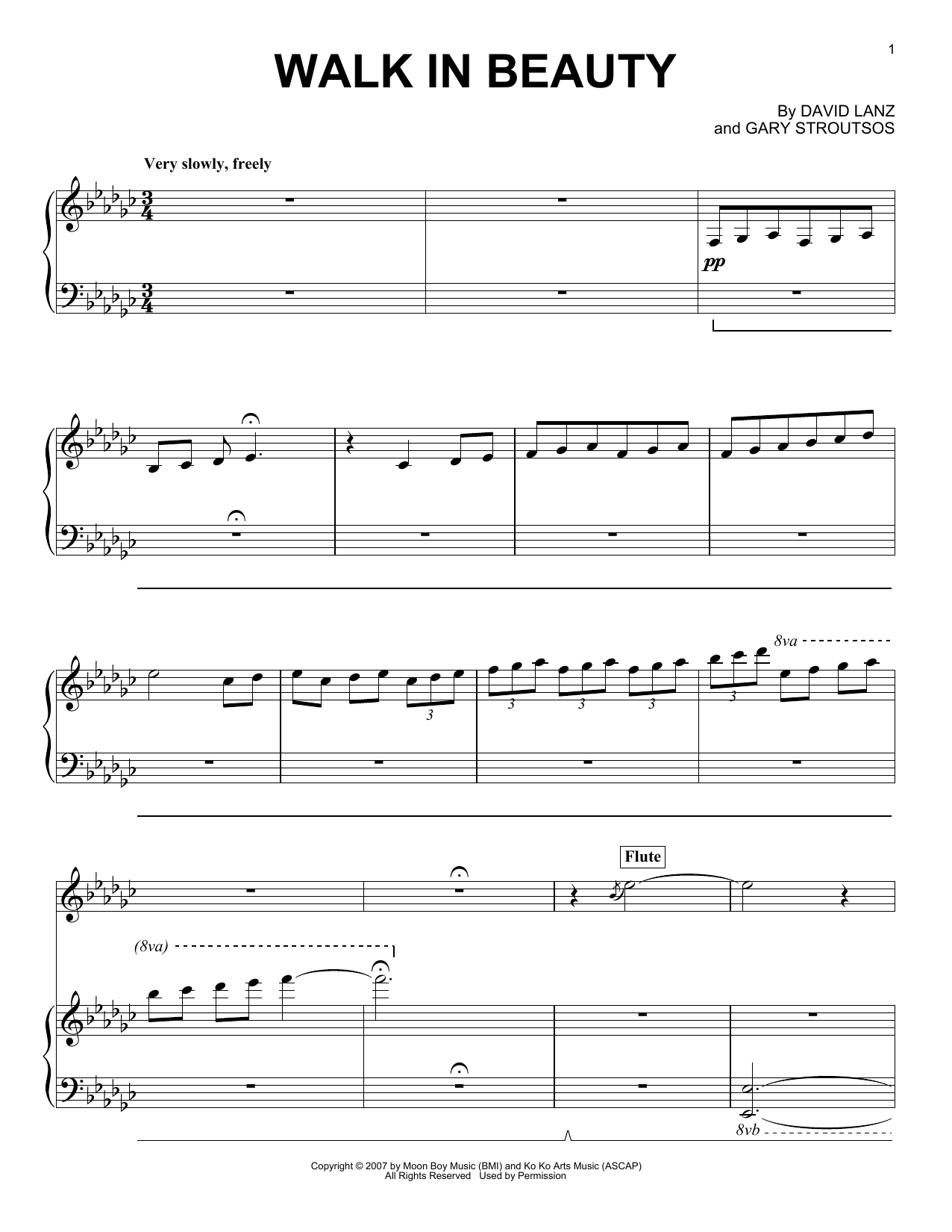 David Lanz & Gary Stroutsos Walk In Beauty sheet music notes and chords arranged for Piano Solo
