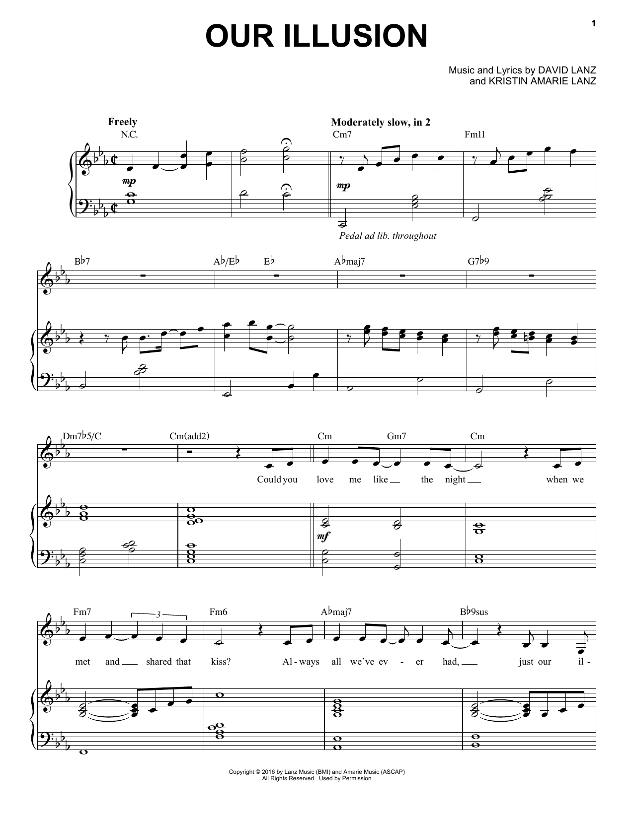 David Lanz & Kristin Amarie Our Illusion sheet music notes and chords arranged for Piano Solo
