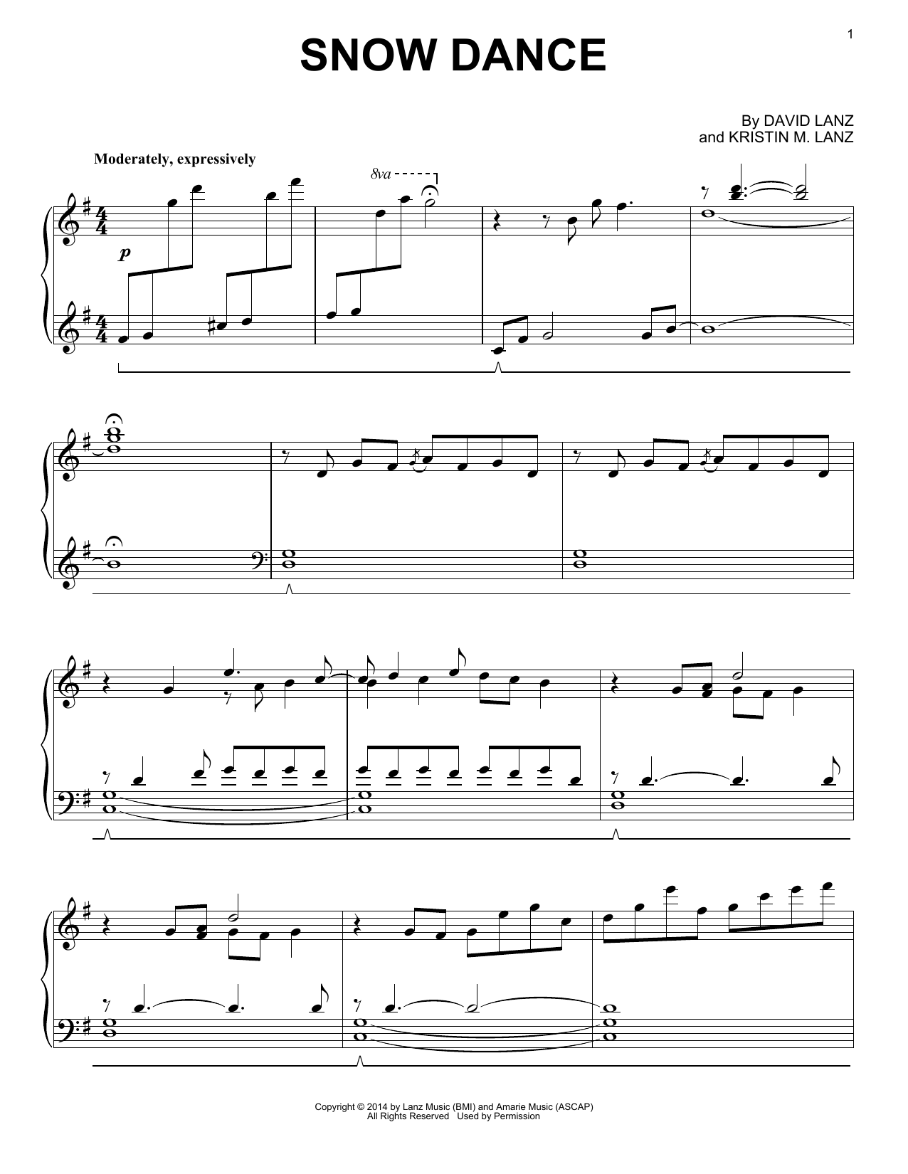 David Lanz & Kristin Amarie Snow Dance sheet music notes and chords arranged for Piano Solo