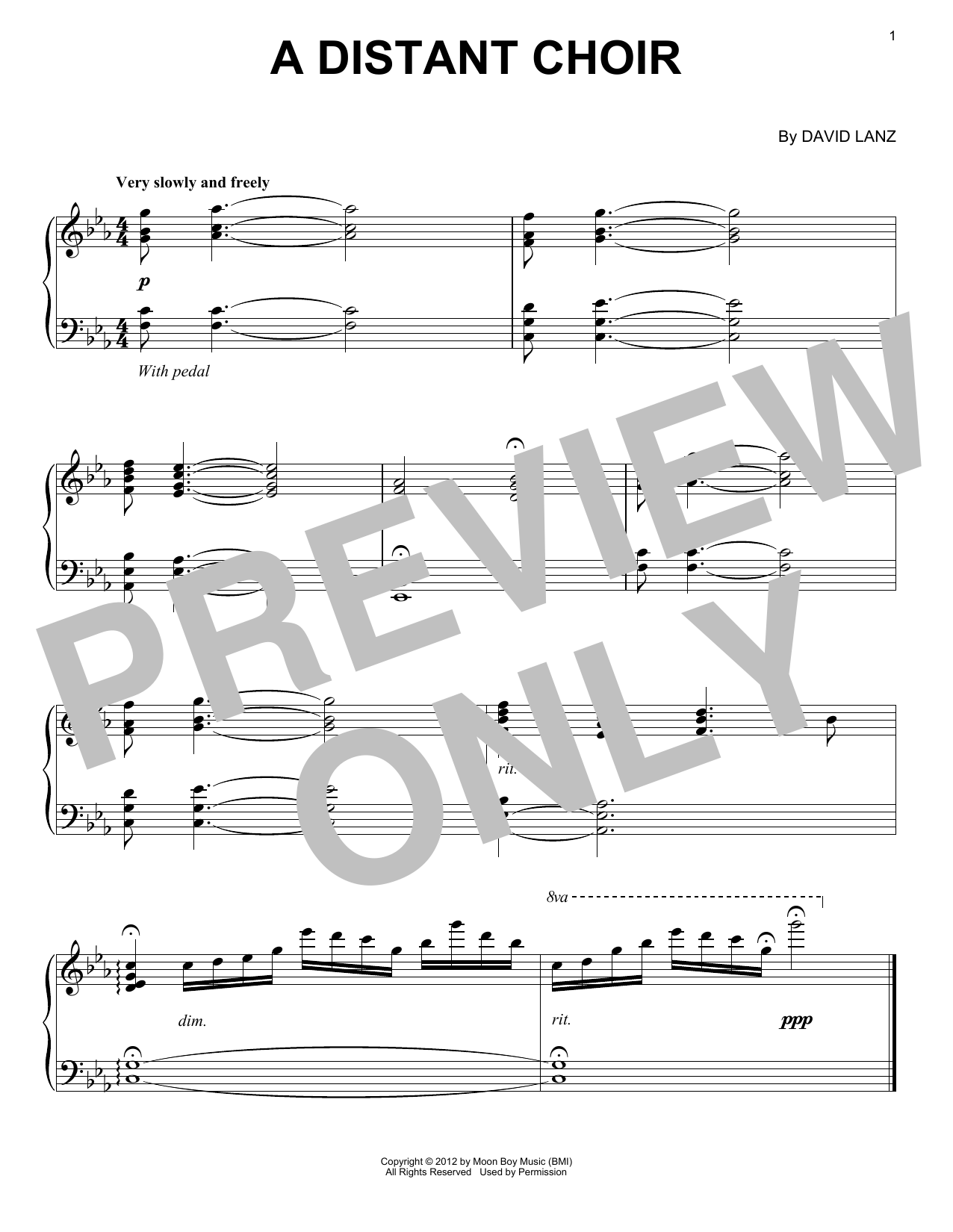 David Lanz A Distant Choir sheet music notes and chords arranged for Piano Solo