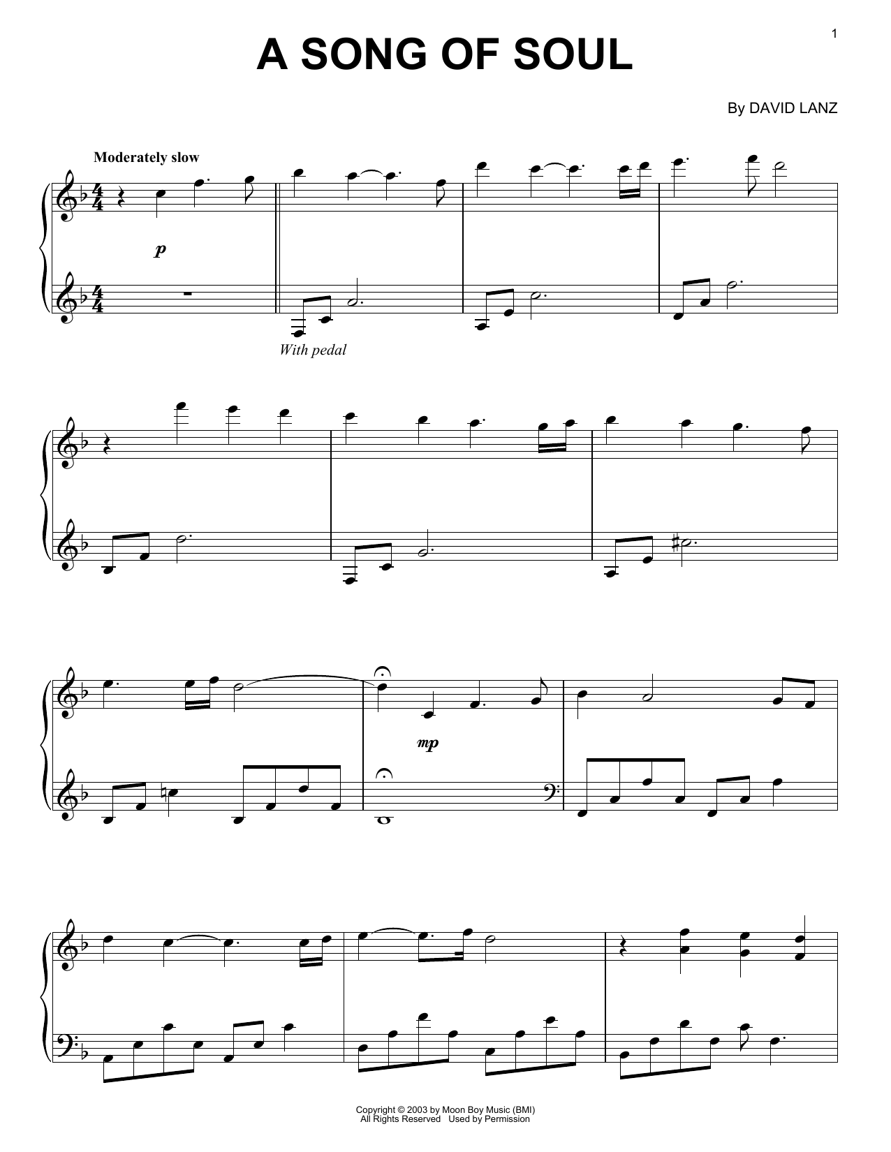 David Lanz A Song Of Soul sheet music notes and chords arranged for Piano Solo
