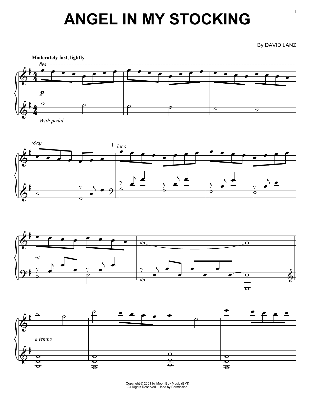 David Lanz Angel In My Stocking sheet music notes and chords arranged for Piano Solo
