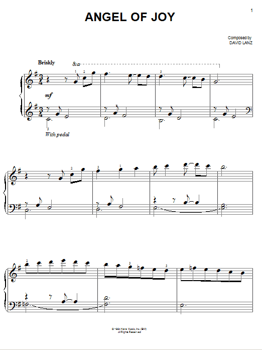 David Lanz Angel Of Joy sheet music notes and chords arranged for Easy Piano