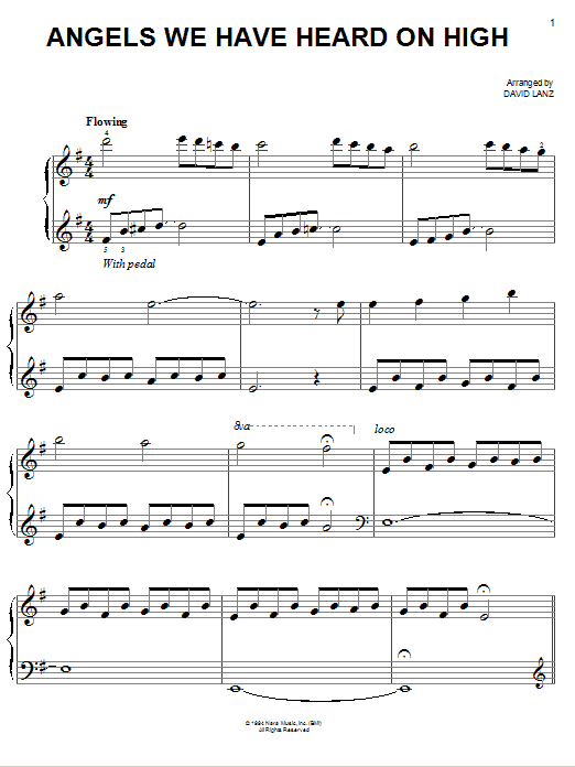 David Lanz Angels We Have Heard On High sheet music notes and chords arranged for Easy Piano