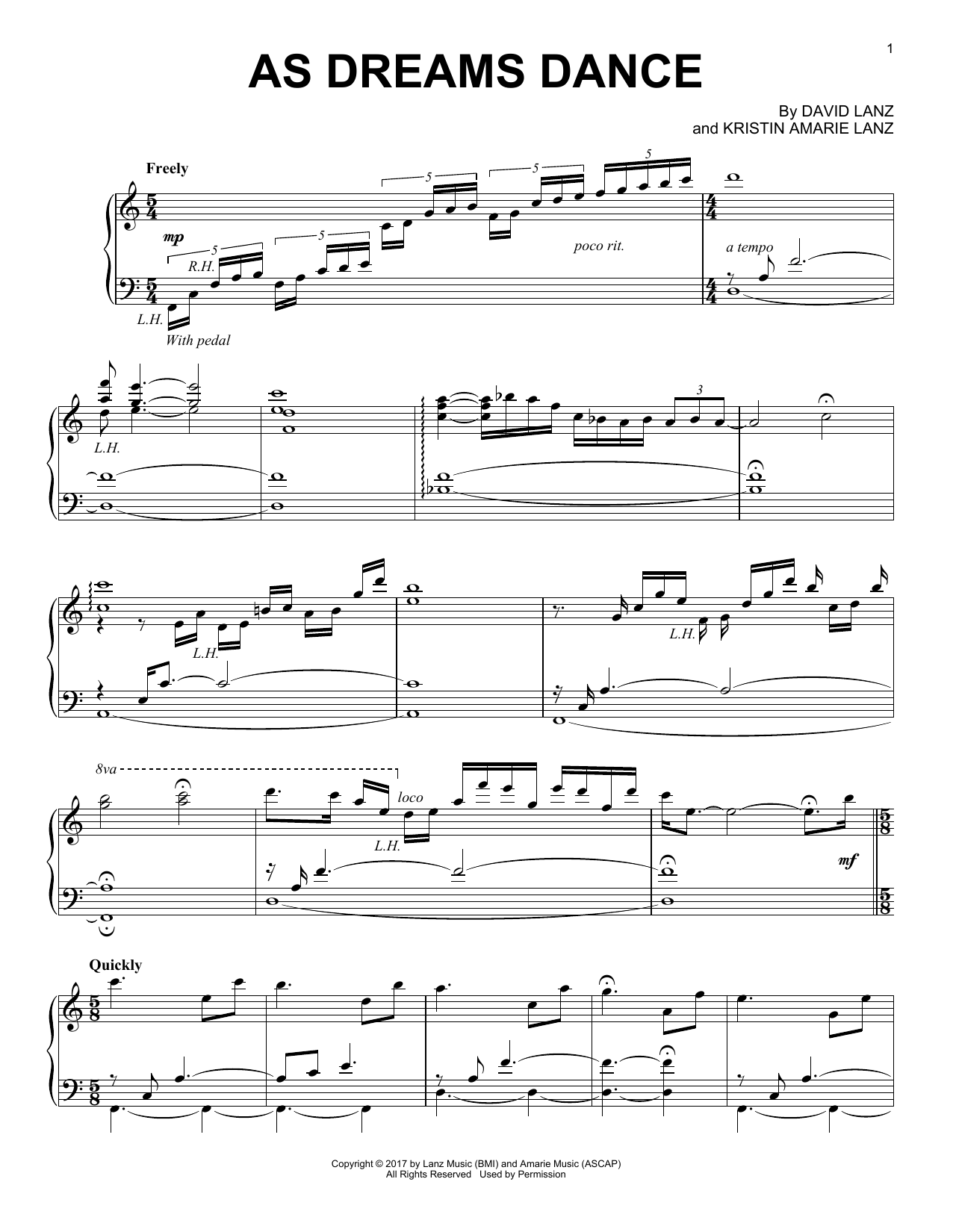 David Lanz As Dreams Dance sheet music notes and chords arranged for Piano Solo