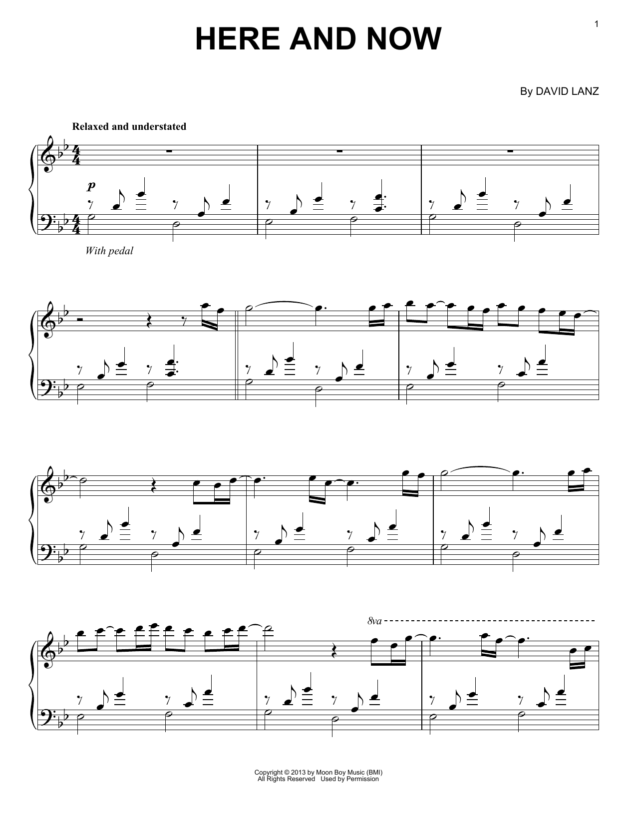 David Lanz Here And Now sheet music notes and chords arranged for Piano Solo