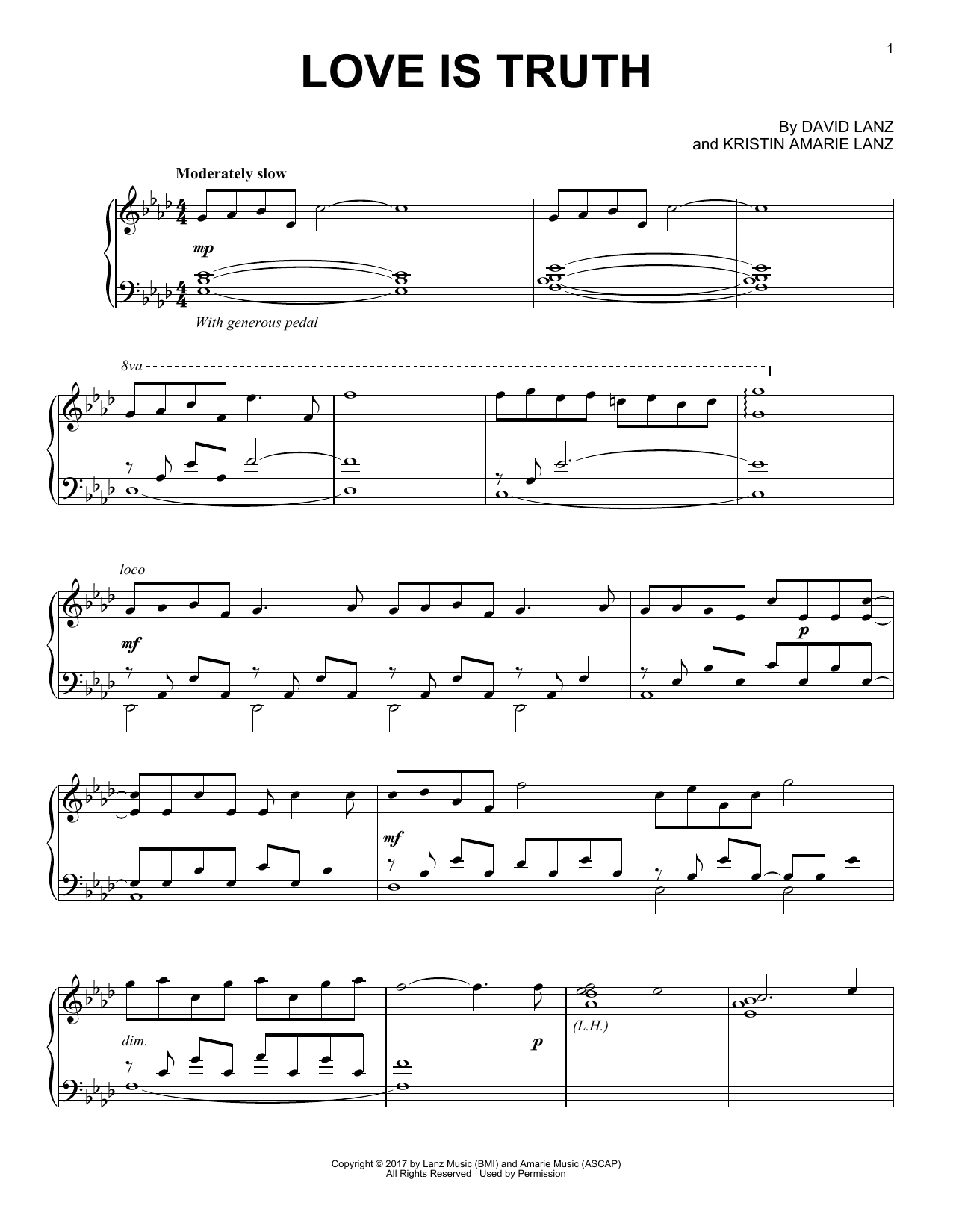 David Lanz Love Is Truth sheet music notes and chords arranged for Piano Solo