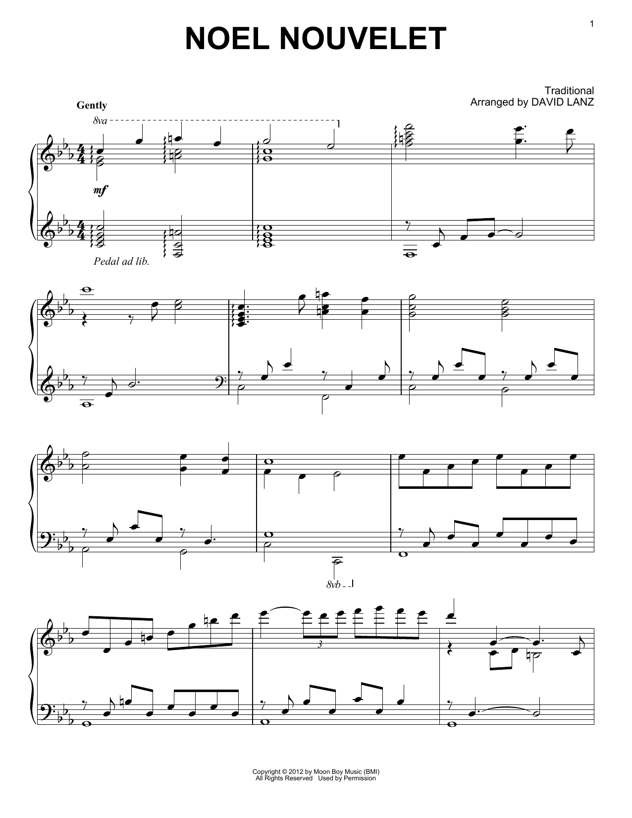 David Lanz Noel Nouvelet sheet music notes and chords arranged for Piano Solo