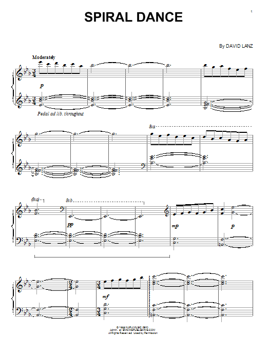 David Lanz Spiral Dance sheet music notes and chords arranged for Piano Solo