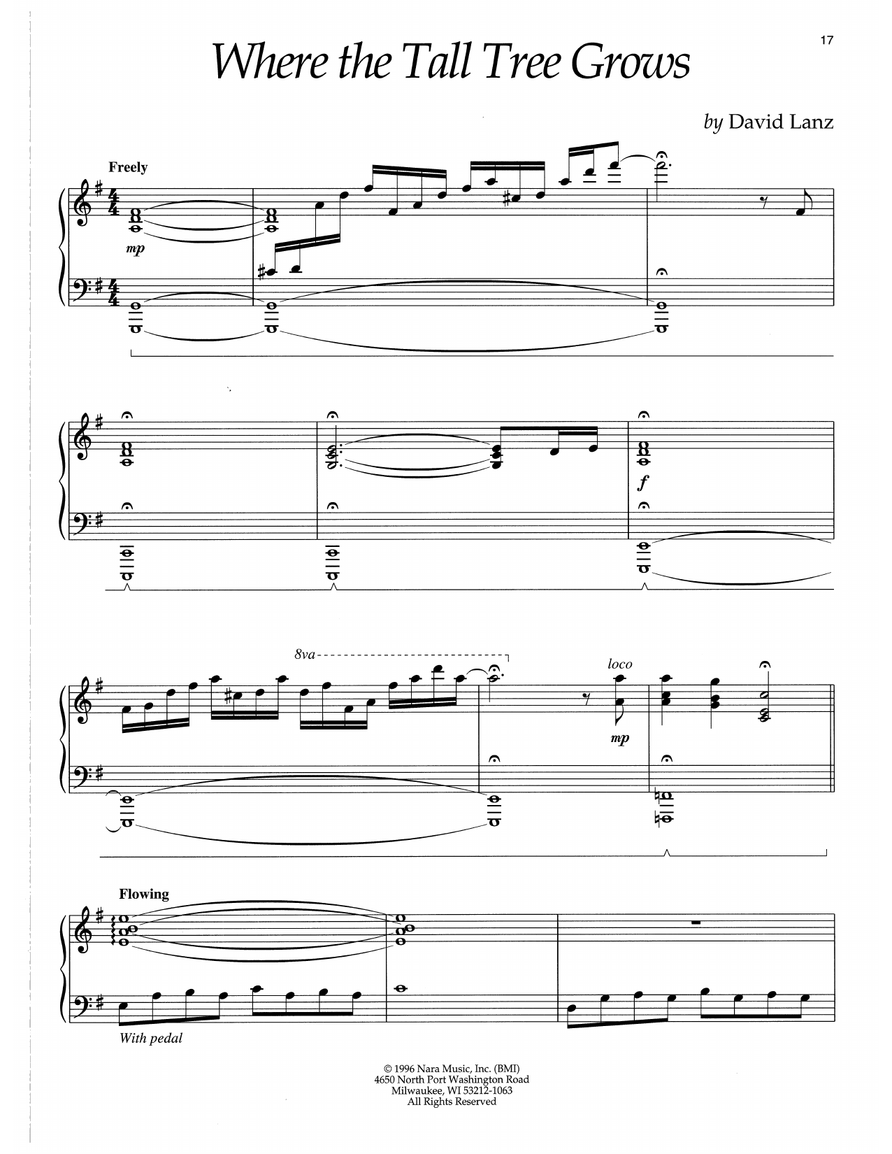 David Lanz Where The Tall Tree Grows sheet music notes and chords arranged for Piano Solo