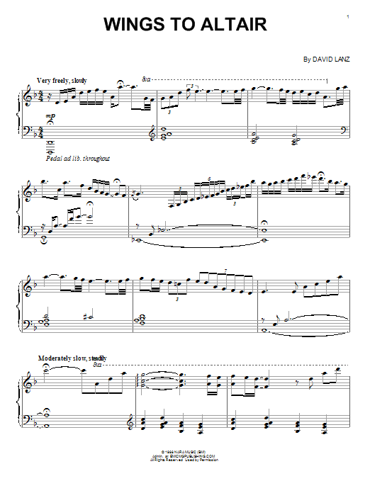David Lanz Wings To Altair sheet music notes and chords arranged for Piano Solo