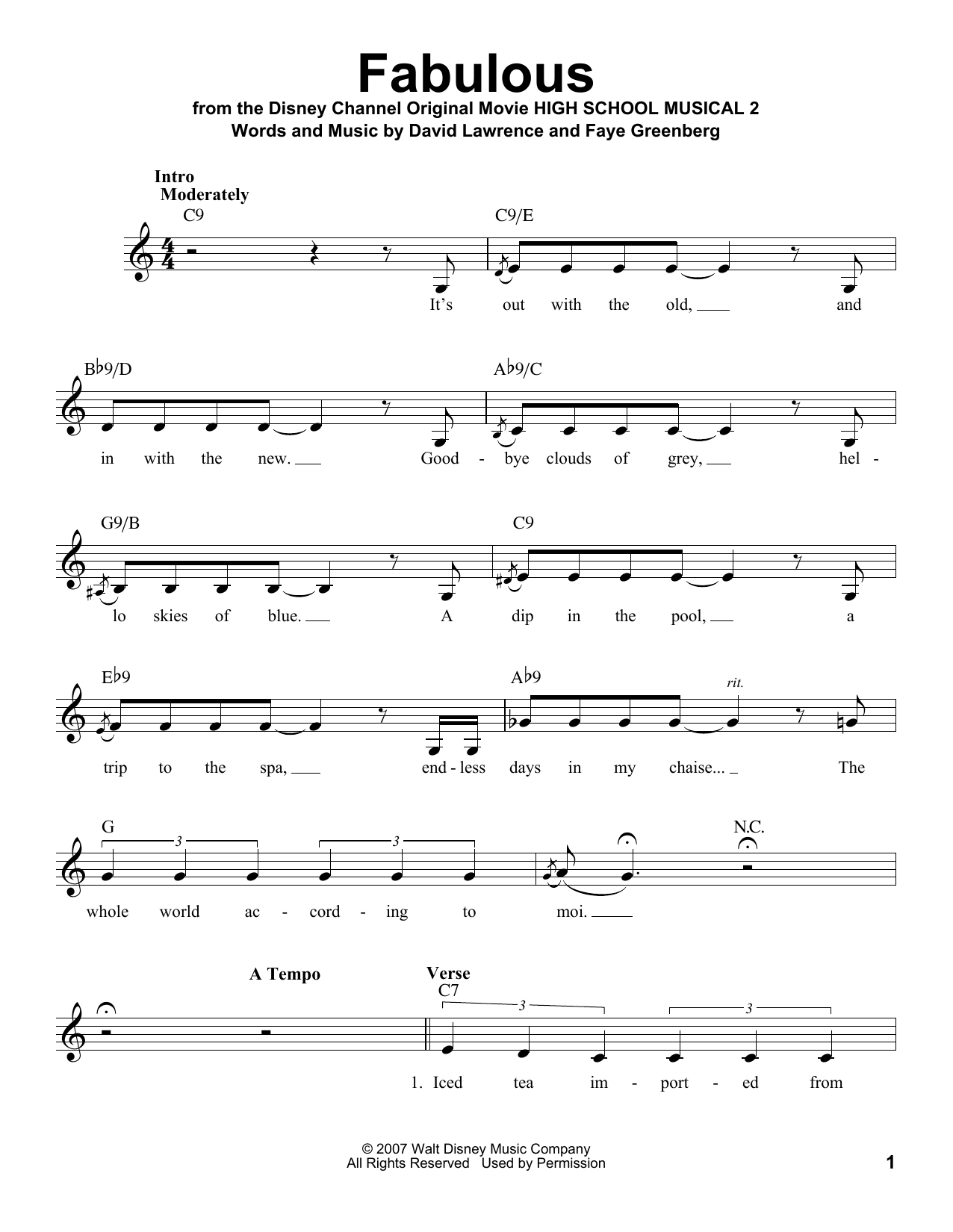 David Lawrence Fabulous sheet music notes and chords arranged for Pro Vocal