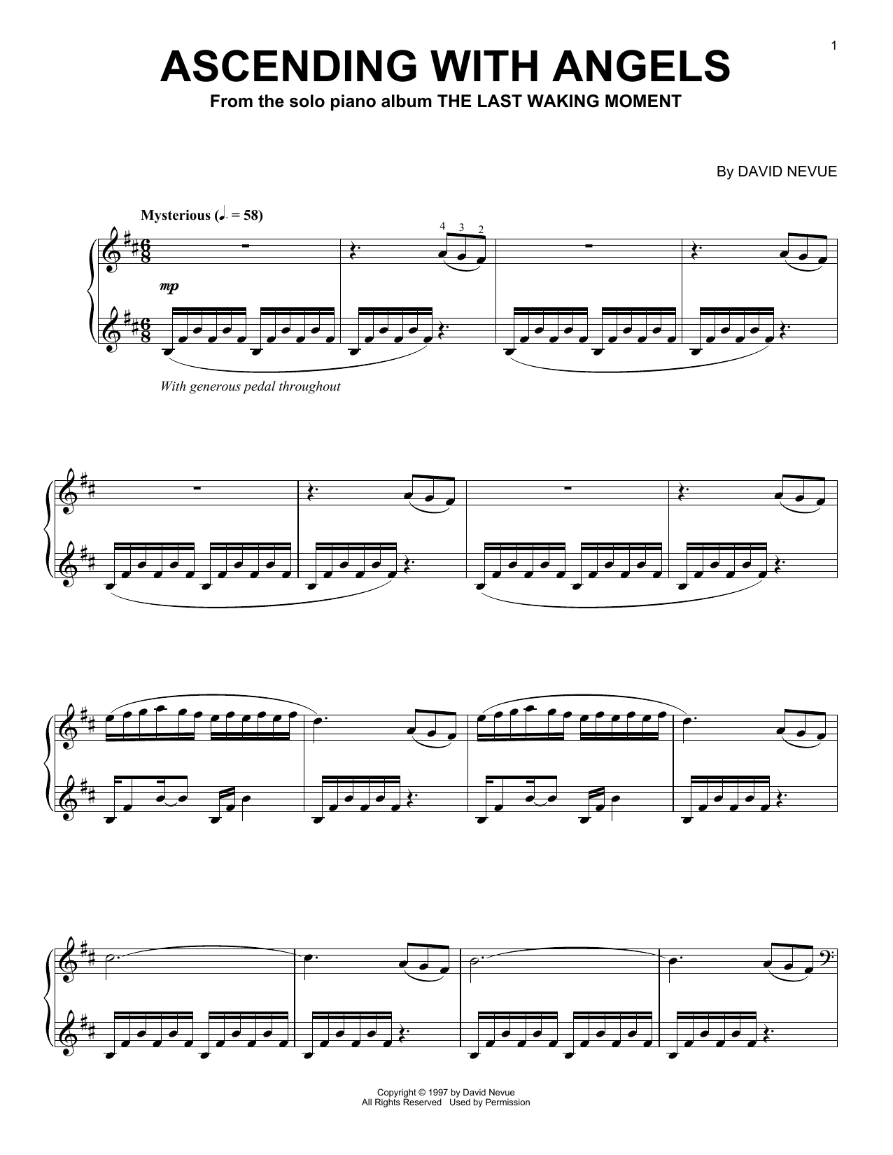 David Nevue Ascending With Angels sheet music notes and chords arranged for Piano Solo