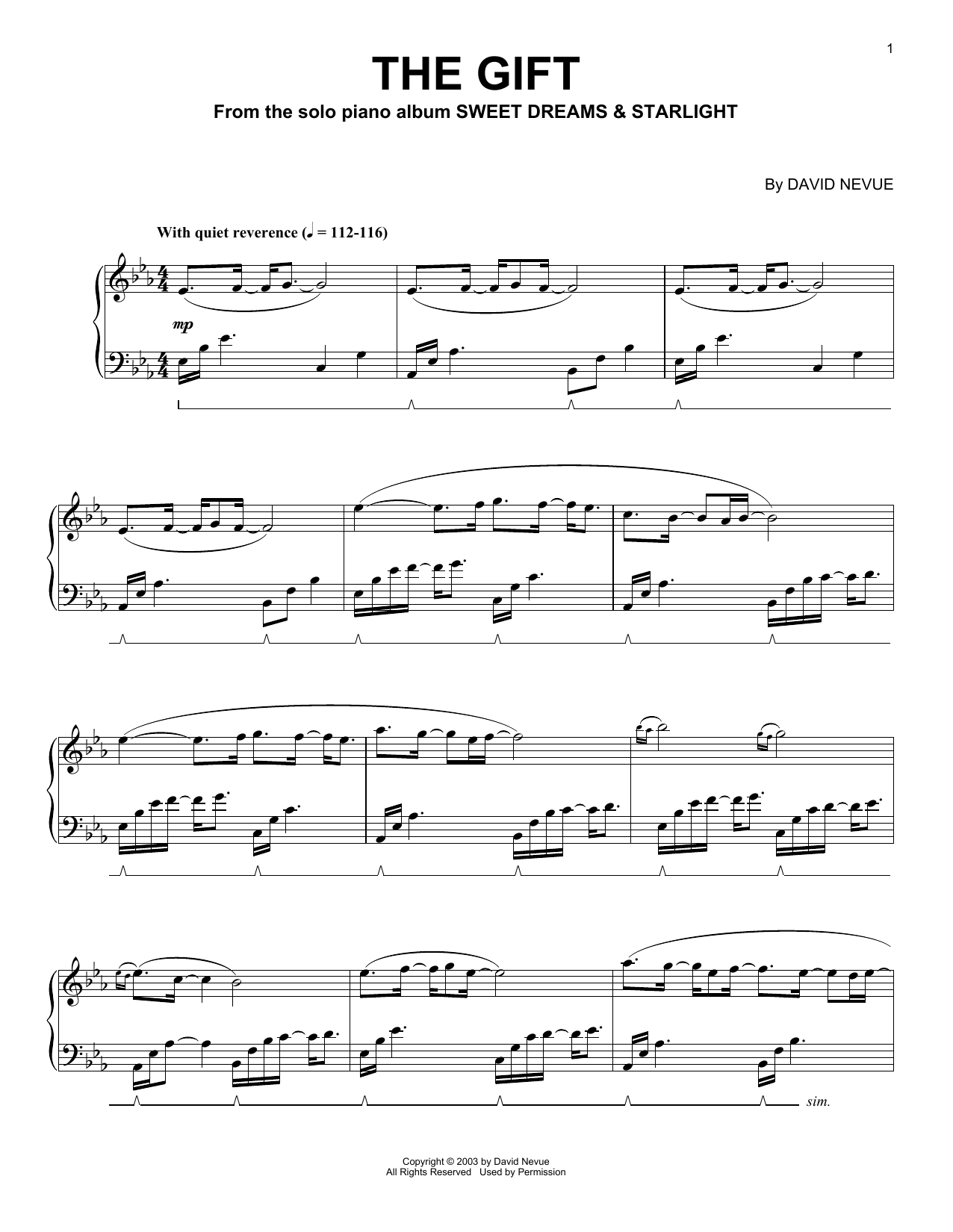 David Nevue The Gift sheet music notes and chords arranged for Piano Solo