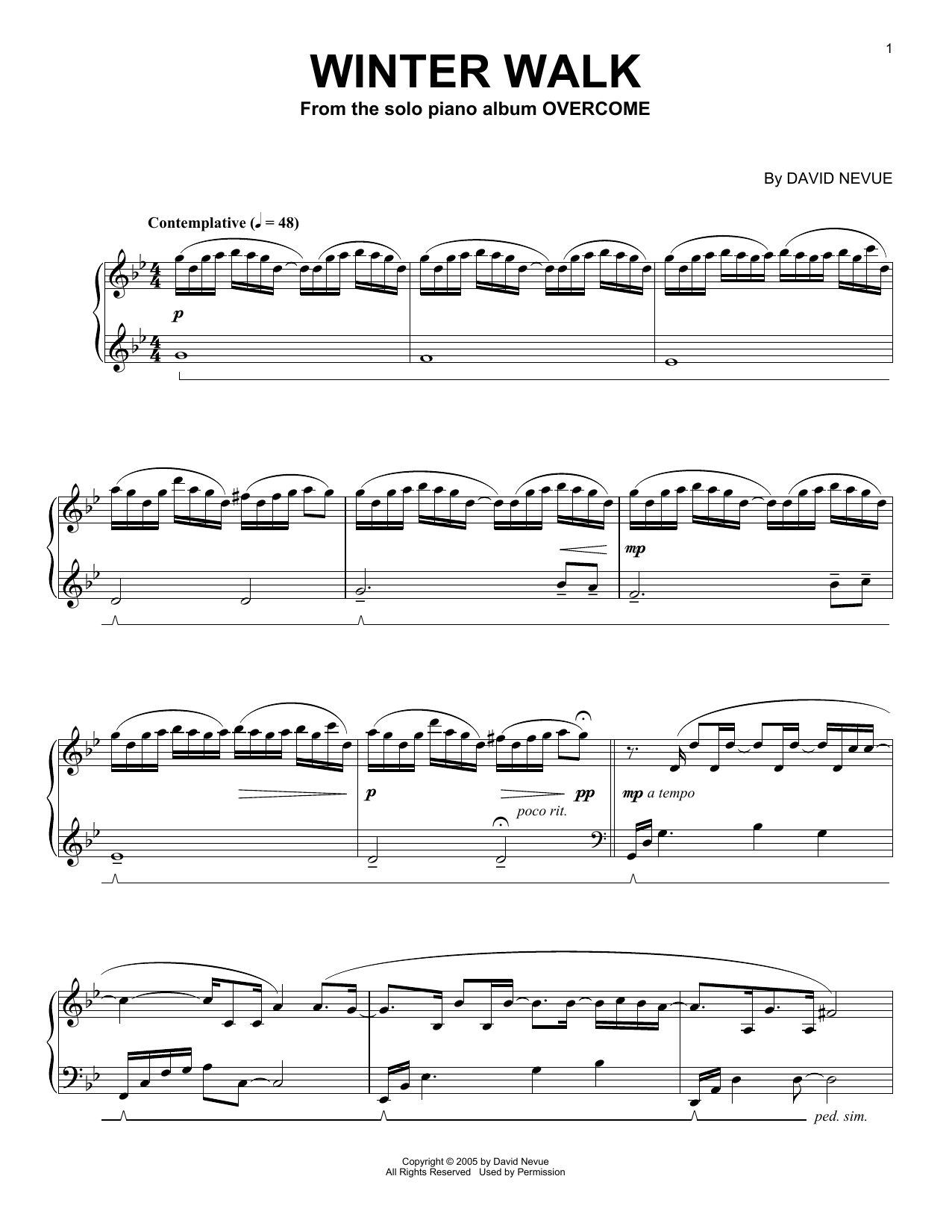 David Nevue Winter Walk sheet music notes and chords arranged for Piano Solo