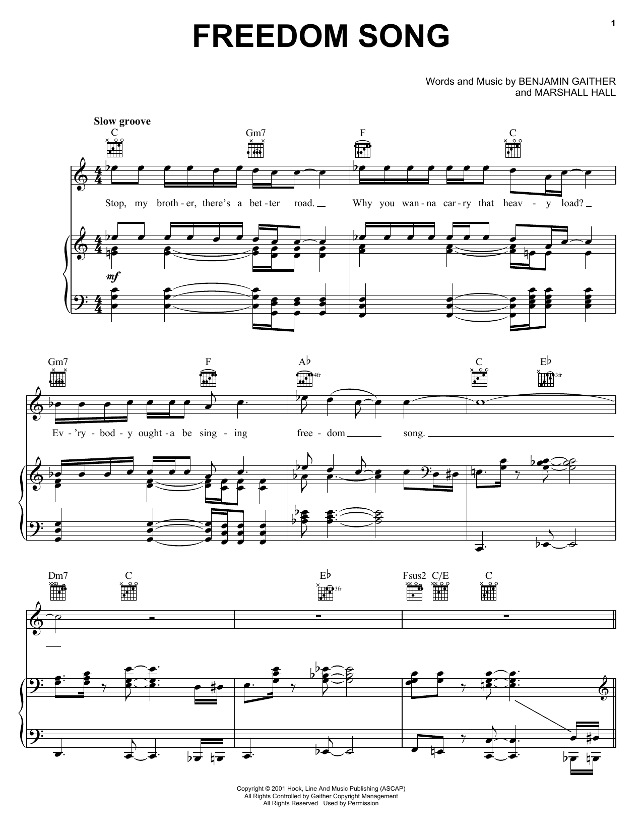 David Phelps Freedom Song sheet music notes and chords arranged for Piano, Vocal & Guitar Chords (Right-Hand Melody)