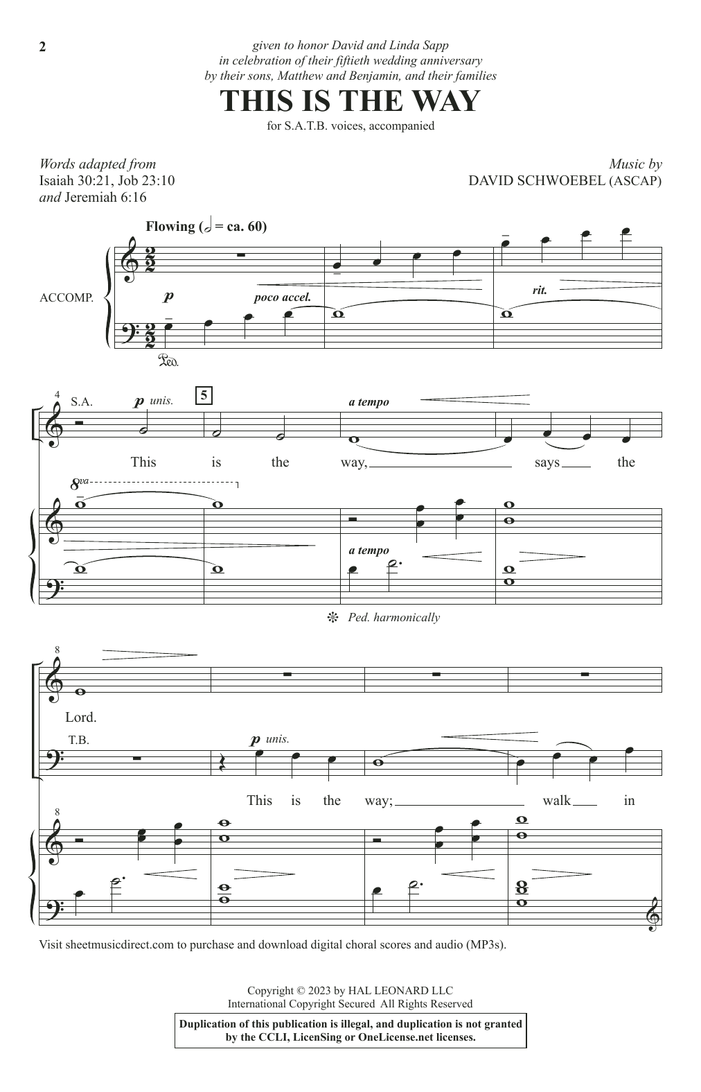David Schwoebel This Is The Way sheet music notes and chords arranged for SATB Choir