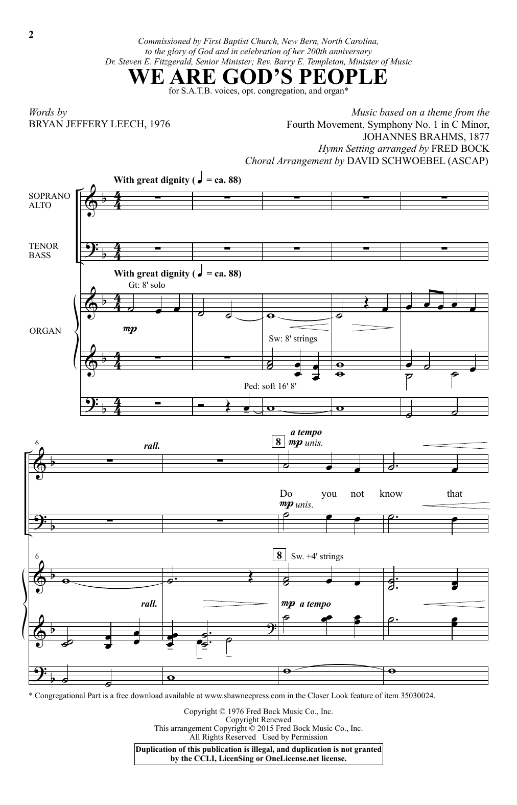 David Schwoebel We Are God's People sheet music notes and chords arranged for SATB Choir