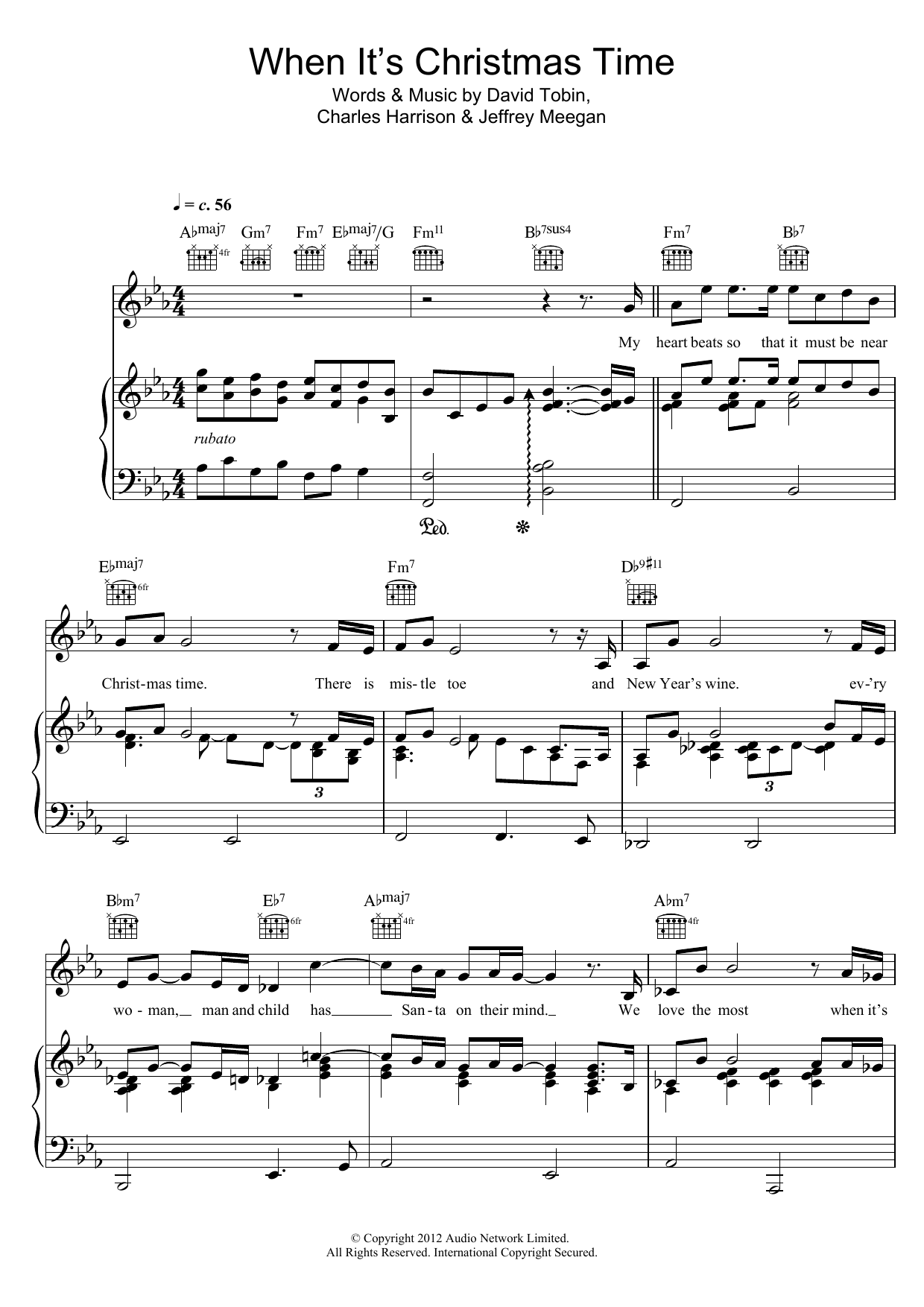 David Tobin When It's Christmas Time sheet music notes and chords arranged for Piano, Vocal & Guitar Chords