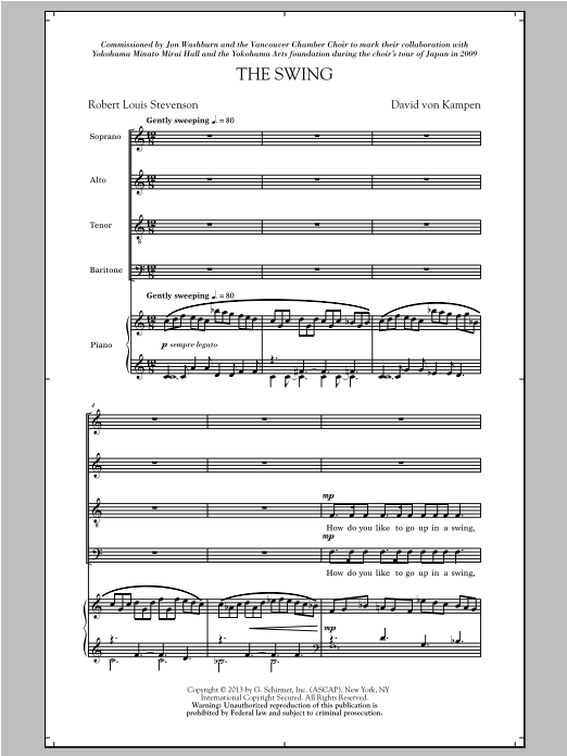 David Von Kampen The Swing sheet music notes and chords arranged for SATB Choir