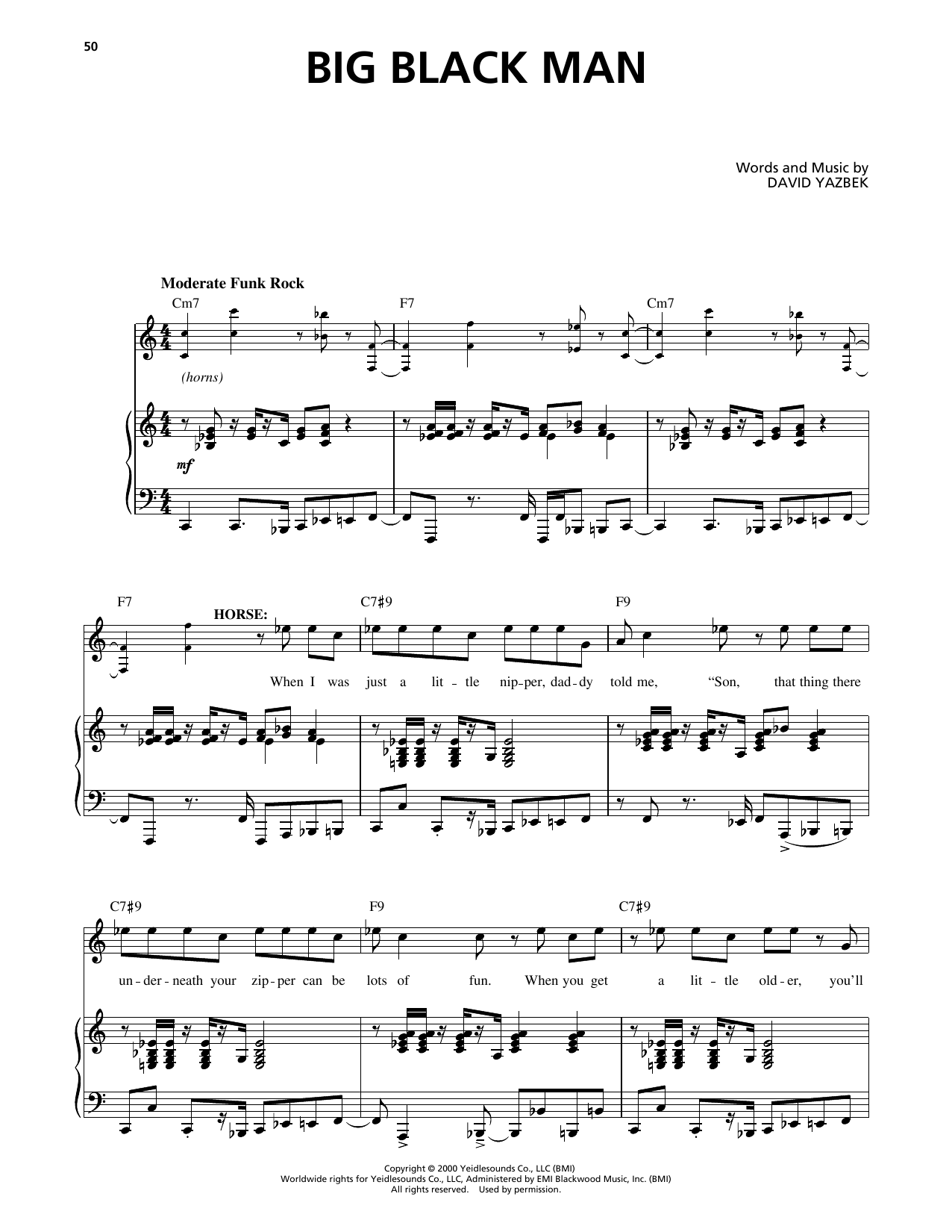 David Yazbek Big Black Man (from The Full Monty) sheet music notes and chords arranged for Piano, Vocal & Guitar Chords (Right-Hand Melody)